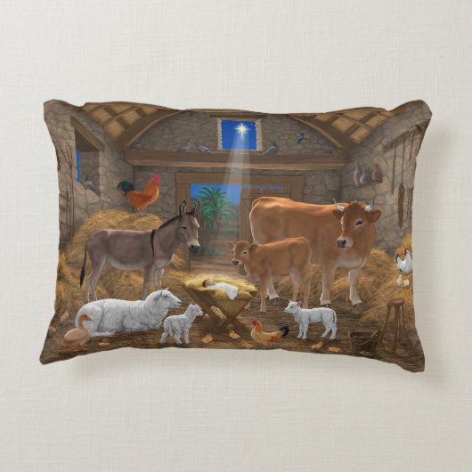 ベビーイエスマンガーホーリーナイトクリスマス出生 アクセントクッション (裏面)