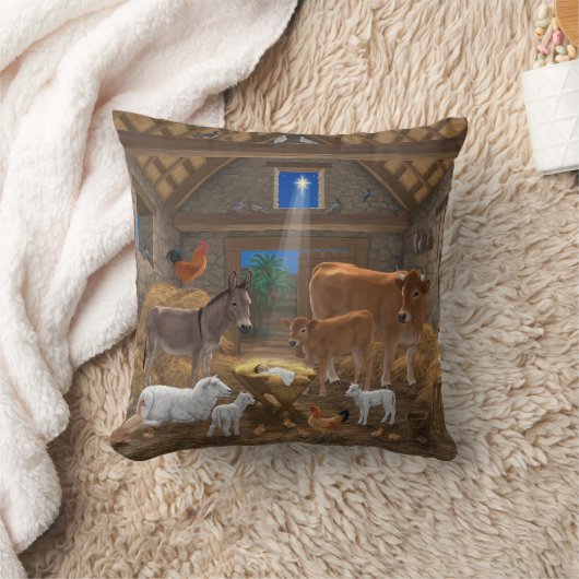 ベビーイエスマンガーホーリーナイトクリスマス出生 クッション (ブランケット)