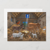 ベビーイエスマンガーホーリーナイトクリスマス出生 シーズンポストカード (正面/裏面)