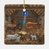 ベビーイエスマンガーホーリーナイトクリスマス出生 セラミックオーナメント (裏面)