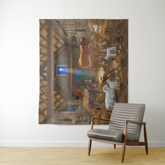 ベビーイエスマンガーホーリーナイトクリスマス出生 タペストリー (インサイチュ)