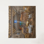 ベビーイエスマンガーホーリーナイトクリスマス出生 タペストリー (正面)