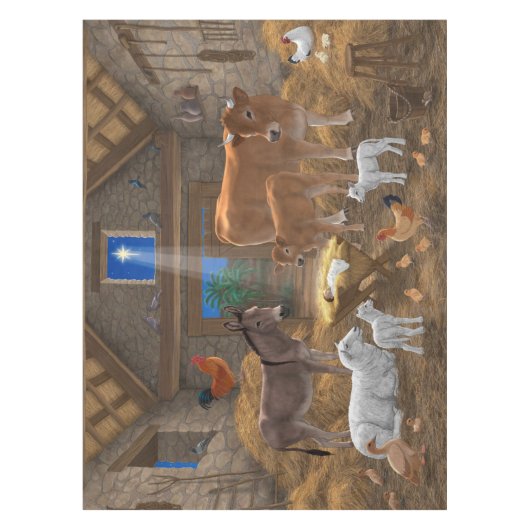 ベビーイエスマンガーホーリーナイトクリスマス出生 テーブルクロス (正面)