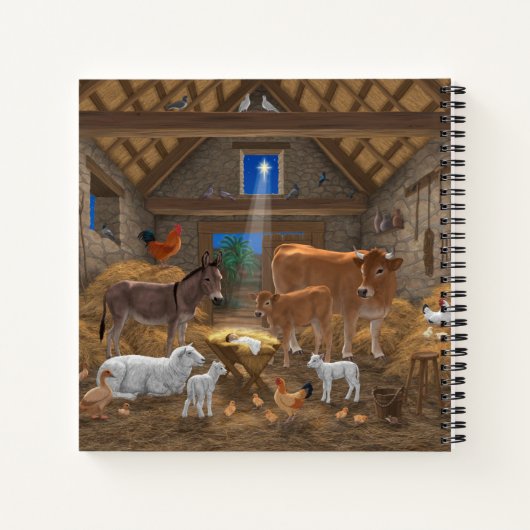 ベビーイエスマンガーホーリーナイトクリスマス出生 ノートブック (裏面)