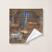 ベビーイエスマンガーホーリーナイトクリスマス出生 バスタオルセット (ウォッシュタオル)