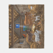 ベビーイエスマンガーホーリーナイトクリスマス出生 フリースブランケット (正面)