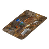 ベビーイエスマンガーホーリーナイトクリスマス出生 マグネット (左側)