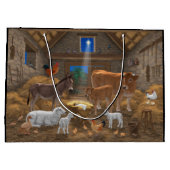 ベビーイエスマンガーホーリーナイトクリスマス出生 ラージペーパーバッグ (裏面)