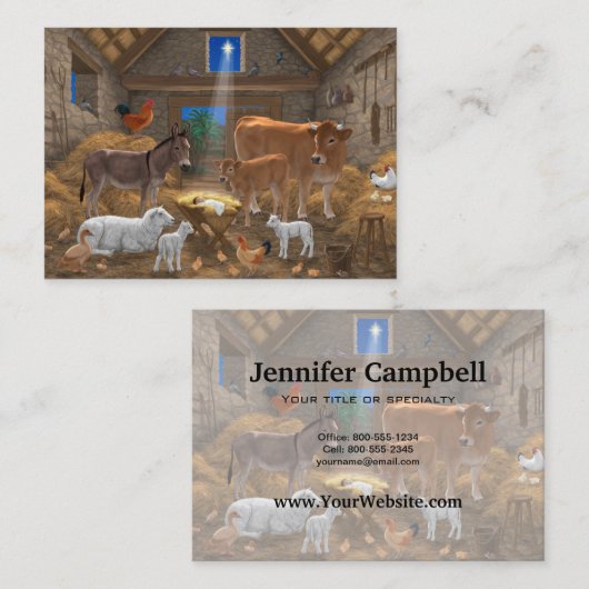 ベビーイエスマンガーホーリーナイトクリスマス出生 名刺 (正面/裏面)