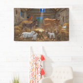 ベビーイエスマンガーホーリーナイトクリスマス出生 横断幕 (インサイチュ)