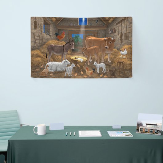 ベビーイエスマンガーホーリーナイトクリスマス出生 横断幕 (トレードショー)