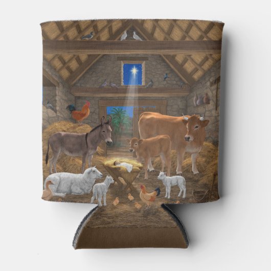 ベビーイエスマンガーホーリーナイトクリスマス出生 缶クーラー (正面)