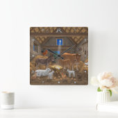 ベビーイエスマンジャーホーリーナイトクリスマス出生 スクエア壁時計 (ホーム)