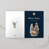 ベビーイエス出生クリスチャン 箔シーズンカード (外側レイダウン)