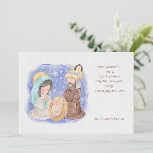 ベビーイエス出生クリスマスカード シーズンカード (スタンド正面)