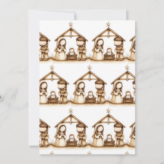 ベビーイエス出生マンガー宗教的なクリスマス 招待状 (裏面)