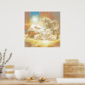 ベビーイエス出生ラブスとロバ ポスター (キッチン)