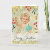 ベビーイエス宗教的クリスマスカード カード (正面)
