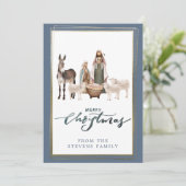 ベビーイエス・イン・ザ・マンガー出生写真クリスマス 招待状 (スタンド正面)