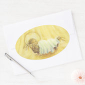 ベビーイエス・イン・マンガー・クリスマス・シーカー 楕円形シール (封筒)