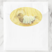 ベビーイエス・イン・マンガー・クリスマス・シーカー 楕円形シール (バッグ)