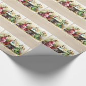 ベビーイエス・キリストおよびメリーを囲むヴィンテージの天使 ラッピングペーパー (角)