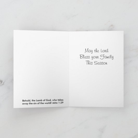 ベビーイエス・キリストおよび聖母マリアのクリスマスカード シーズンカード (内部)