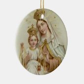 ベビーイエス・キリストが付いているカルメル山の女性 セラミックオーナメント (右)