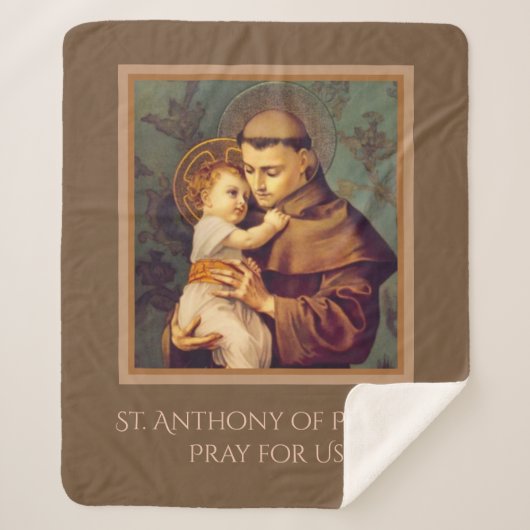 ベビーイエス・キリストが付いているパドゥアのSt Anthony シェルパブランケット (正面)