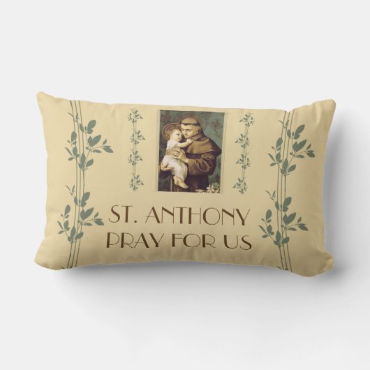ベビーイエス・キリストが付いているパドゥアのSt Anthony ランバークッション (裏面)