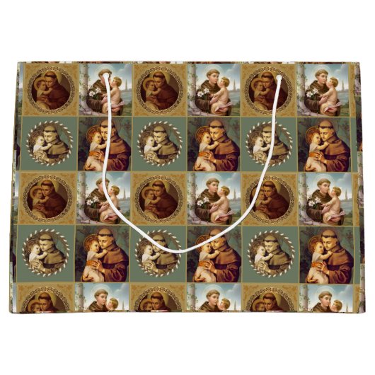 ベビーイエス・キリストが付いているパドゥアのSt Anthony ラージペーパーバッグ (正面)