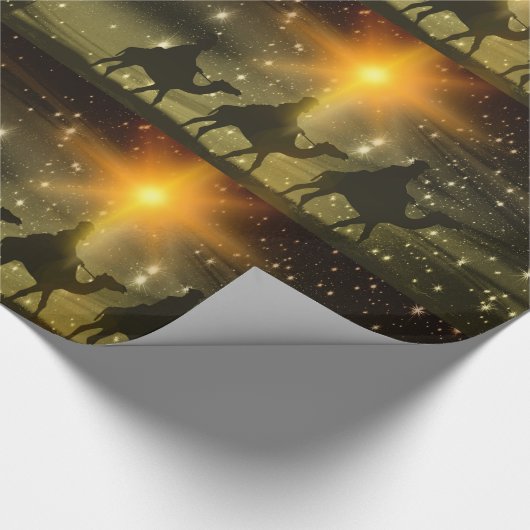 ベビーイエス・キリストに走行している3人の星学者 ラッピングペーパー (角)