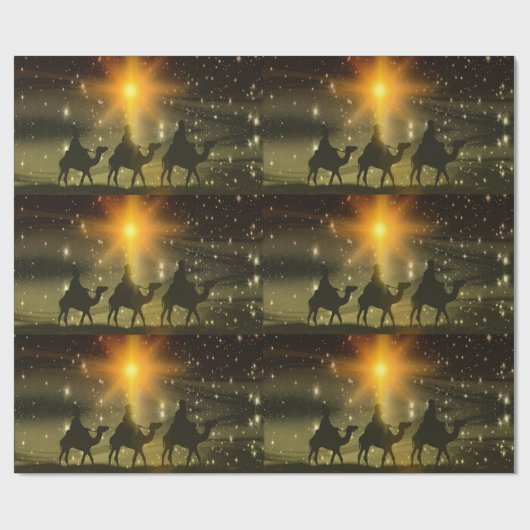 ベビーイエス・キリストに走行している3人の星学者 ラッピングペーパー (フラット)