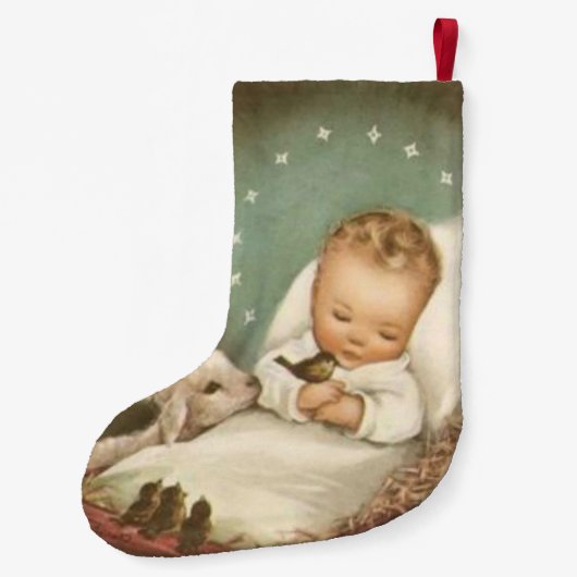ベビーイエス・キリストを個人化して下さい スモールクリスマスストッキング (裏面)