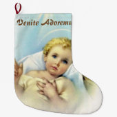 ベビーイエス・キリストを個人化して下さい ラージクリスマスストッキング (正面)