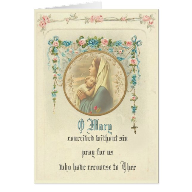 ベビーイエス・キリストを持つヴィンテージの新しい母メリー (正面)