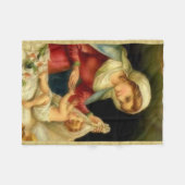 ベビーイエス・キリストを持つ新しい母メリー フリースブランケット (正面(横))