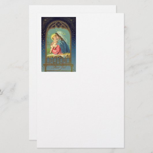 ベビーイエス・キリストを握っている出生メリー 便箋 (正面/裏面)