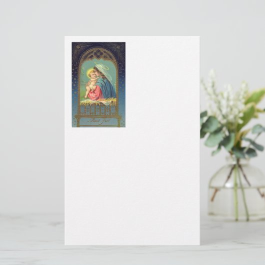 ベビーイエス・キリストを握っている出生メリー 便箋 (スタンド正面)