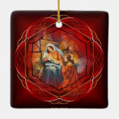 ベビーイエス,マリアとヨセフ,聖なる家族,天使 セラミックオーナメント (裏面)