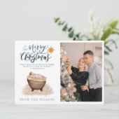 ベビーイエズインザマンガー出生ホリデーカード シーズンカード (スタンド正面)