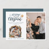 ベビーイエズインザマンガー出生ホリデーカード シーズンカード (正面/裏面)