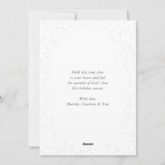 ベビーイエズクリスチャン出生クリスマス シーズンカード (裏面)