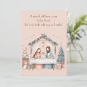 ベビーイエズスのクリスマスグリーティングカード 招待状 (スタンド正面)