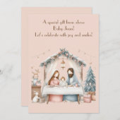 ベビーイエズスのクリスマスグリーティングカード 招待状 (正面/裏面)