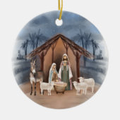 ベビーイエズスインザマンジャー出生セラミック飾り セラミックオーナメント (正面)