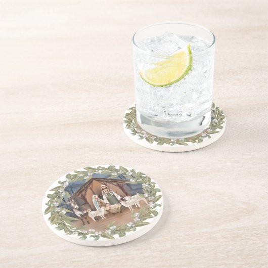 ベビーイエズスインザマンジャー出生  コースター (側面)