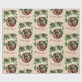 ベビーイエズスクリスマスジョイヴィンテージカード複製 ラッピングペーパー (フラット)