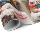 ベビーイエズスヴィンテージカードの複製を持つメアリー ラッピングペーパー (ロールコーナー)