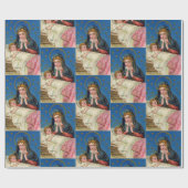 ベビーイエズスヴィンテージカードの複製を持つメアリー ラッピングペーパー (フラット)